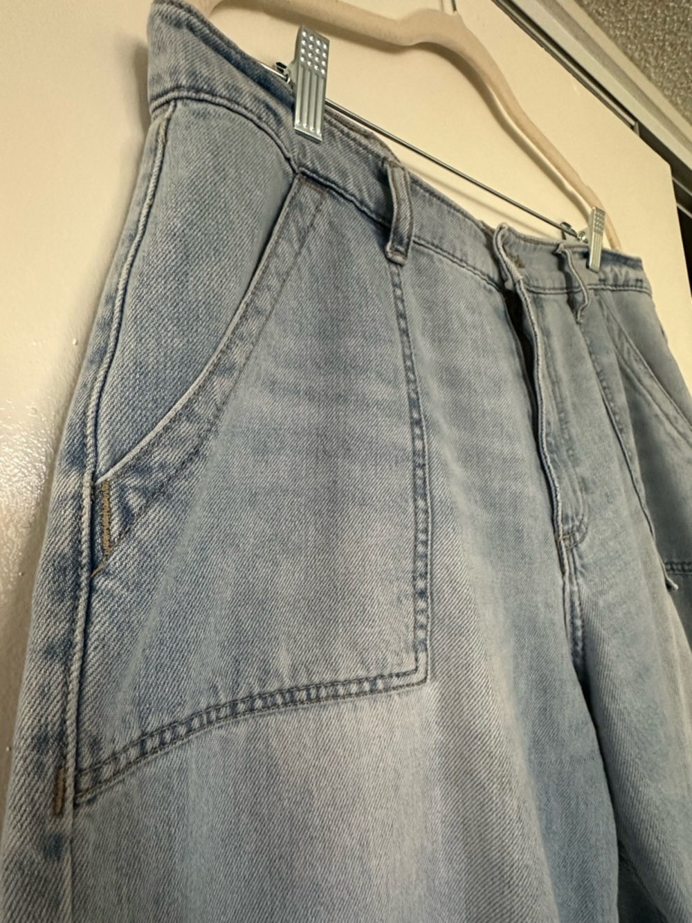 Lucky Vintage Wide Leg Jeans 12 31 Light Wash High Rise Utility - Picture 9 of 10